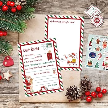 Amazon.com : KOFECIT Letter To Santa Kit 8 Sets - 5x 7”Fill